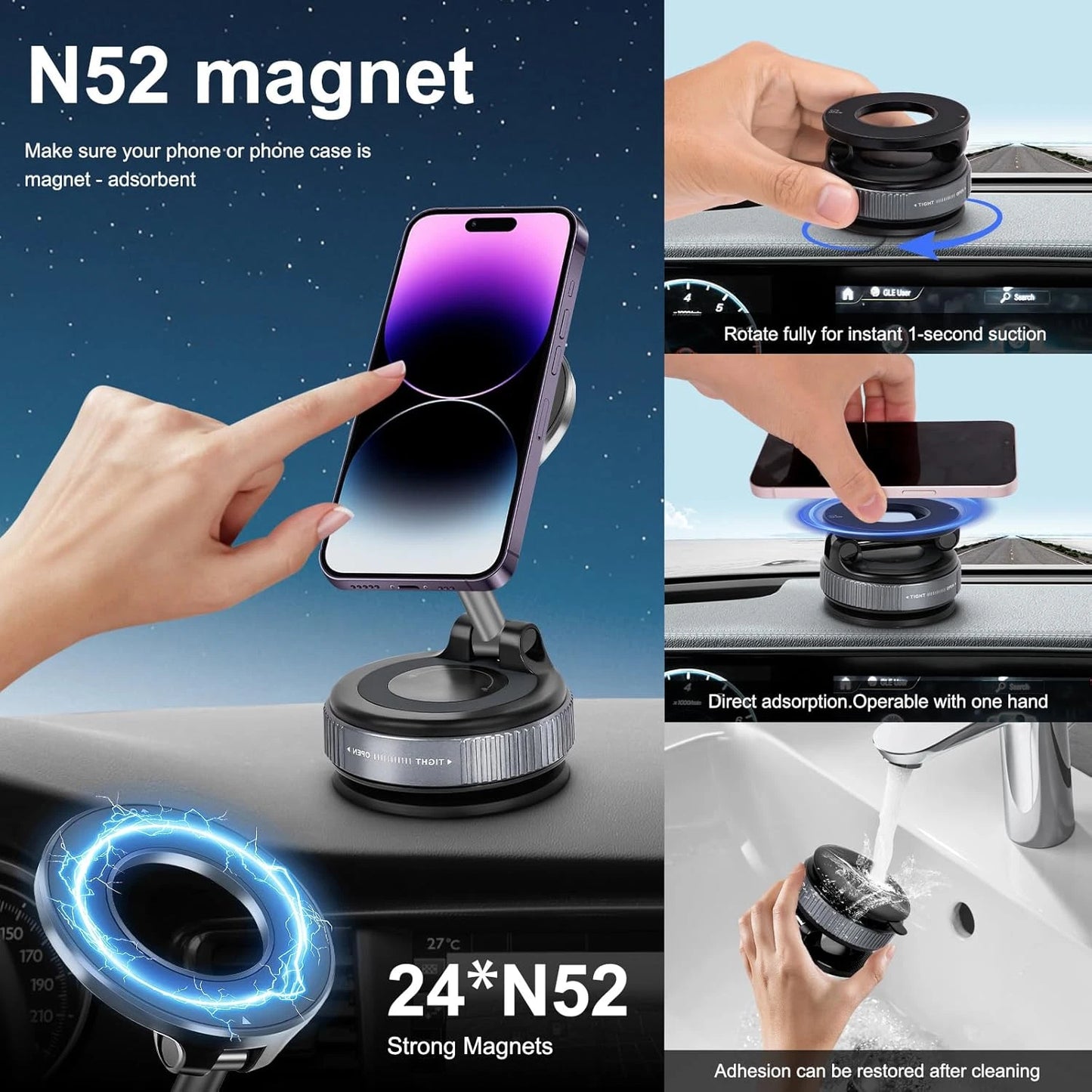Vacuum Suction Magnetic Bracket