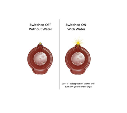 LED Light Water Sensor Diya ( Pack 6,12,18,24 )